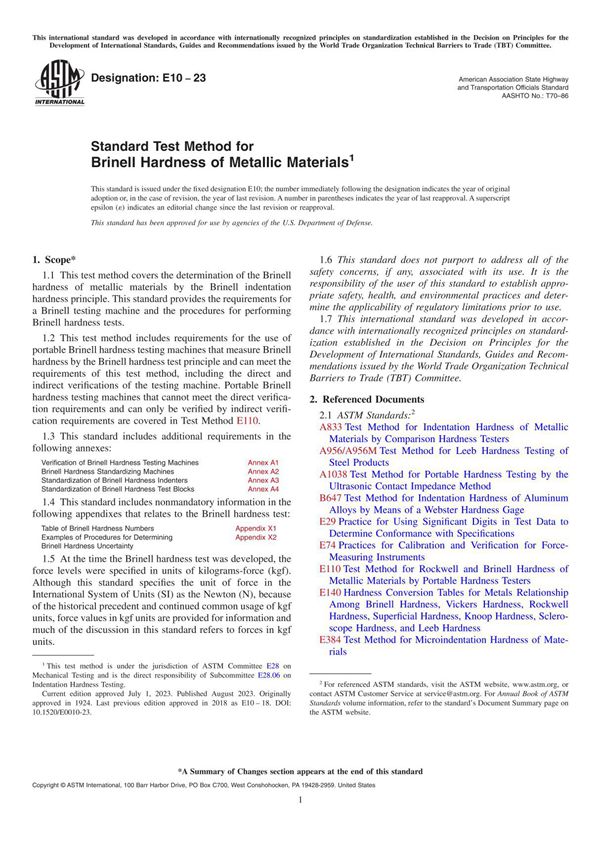 ASTM E10-2023