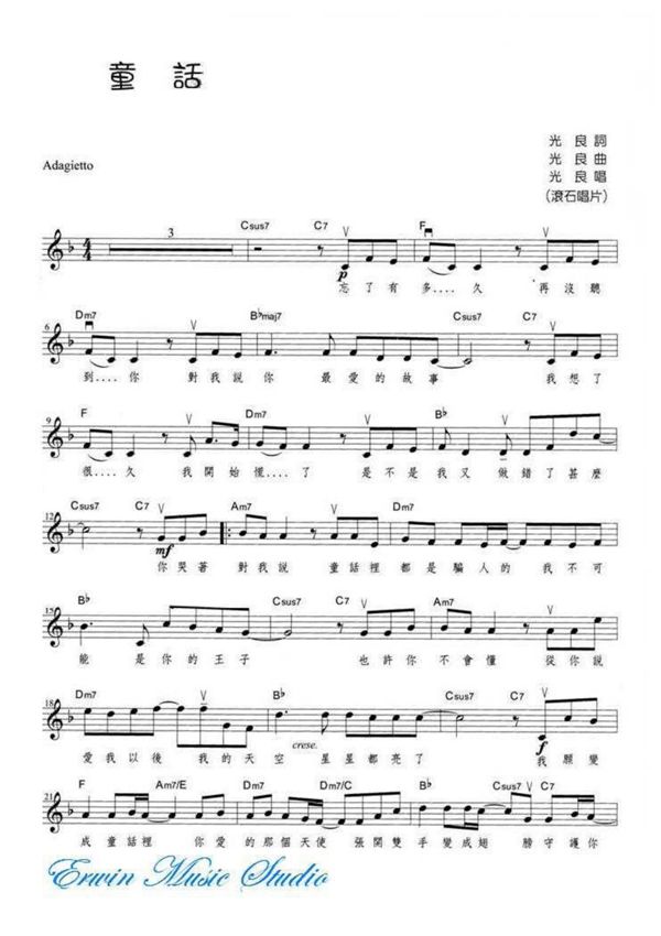 小提琴曲谱 Violin-童话