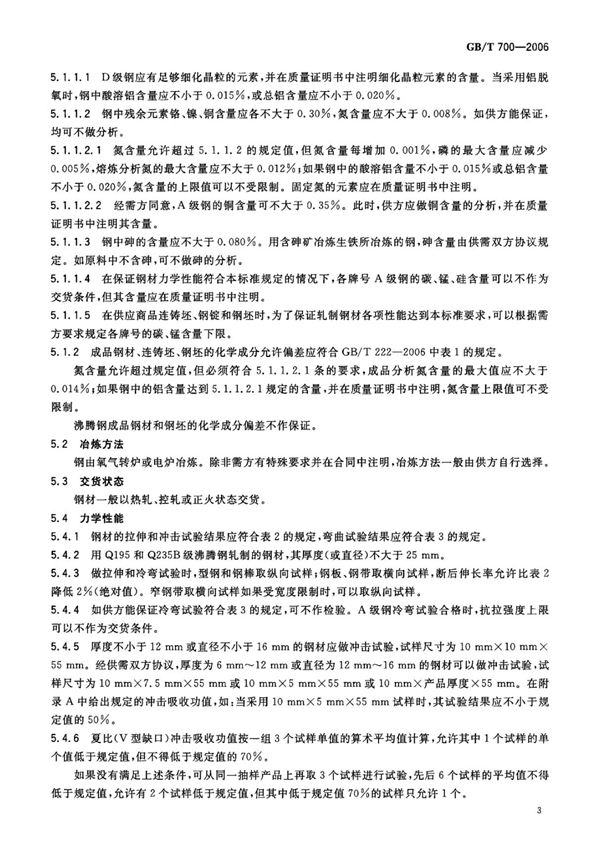 国家标准GBT 700-2006 碳素结构钢-钢材国家标准行业规范电子版下载 2