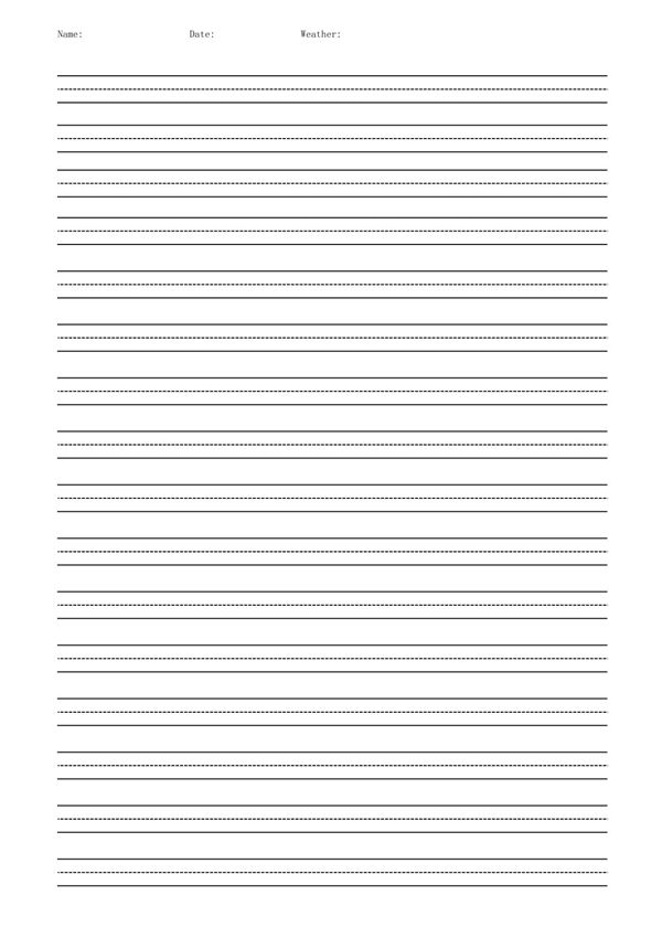 英语作业本-三线两格打印版