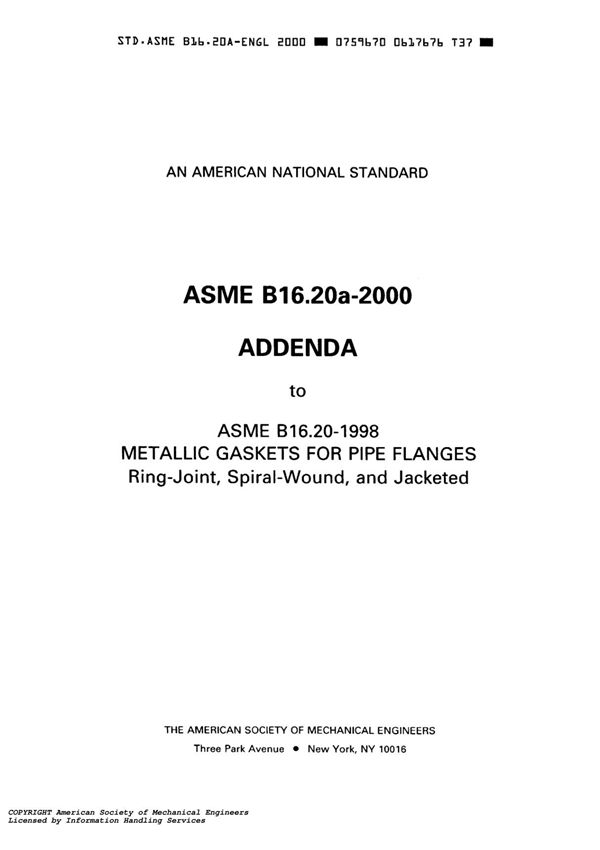 ASME B16.20a-2000附录