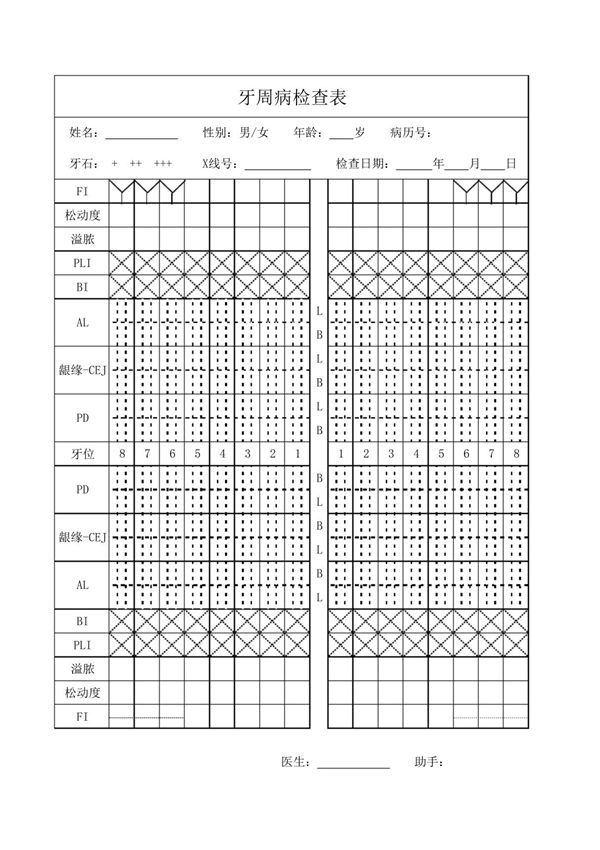 牙周检查表