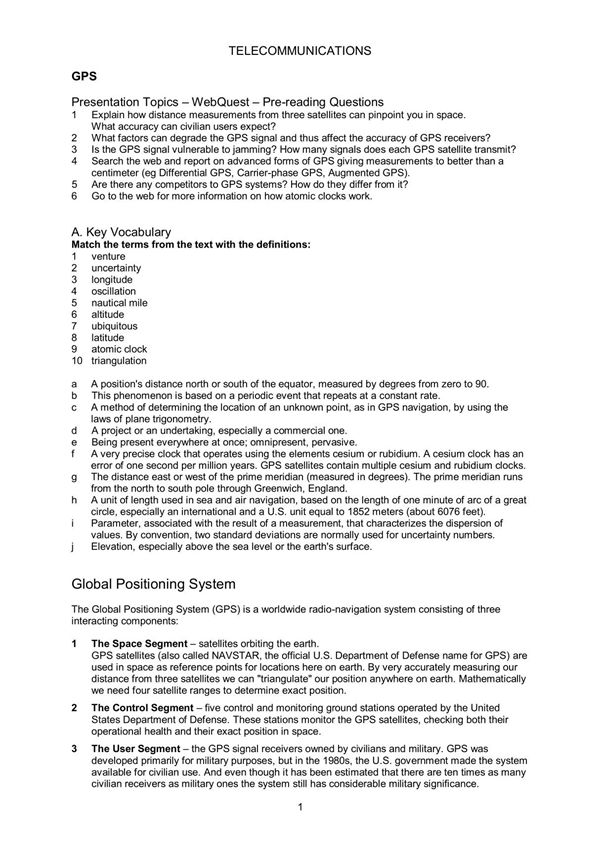Global Positioning System (GPS)