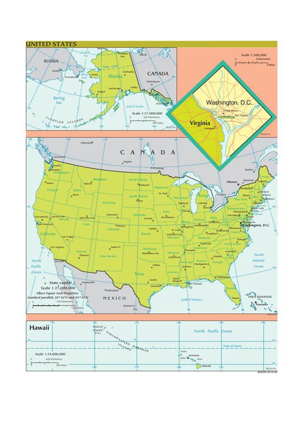美国地图(英文版)