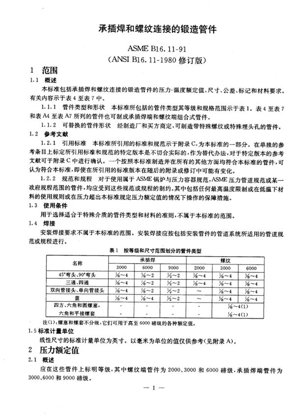 ASME B16.11 中文版
