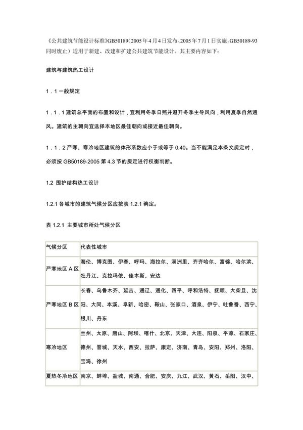 《公共建筑节能设计标准》GB50189