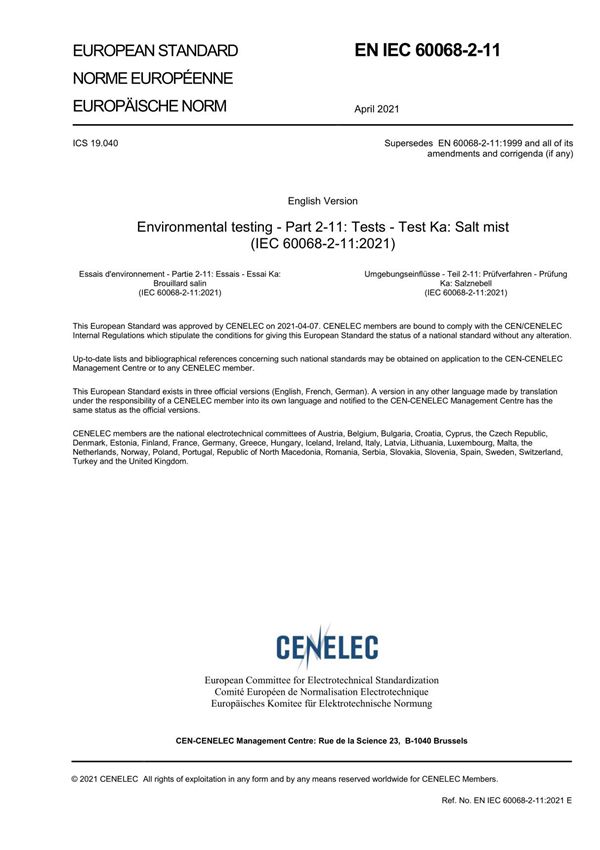 EN IEC 60068-2-11-2021