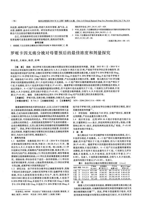 罗哌卡因无痛分娩对母婴预后的最佳浓度和剂量探究