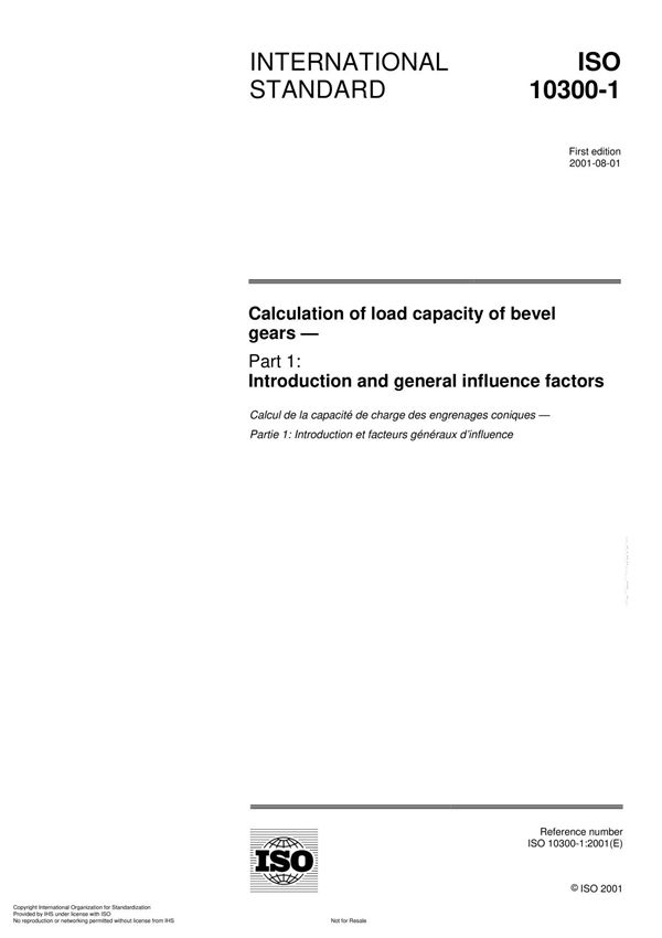 ISO 10300-1 Calculation of load capacity of bevel gear