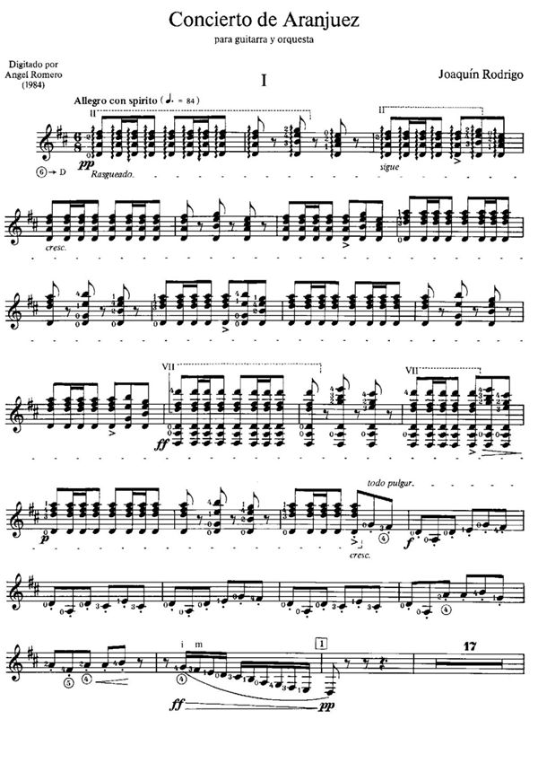 《阿兰胡埃斯(罗梅罗版本)》古典吉他谱