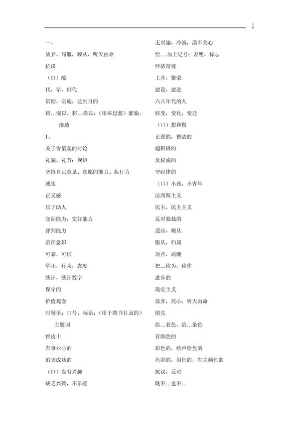 当代大学德语第四册单词表 PDF