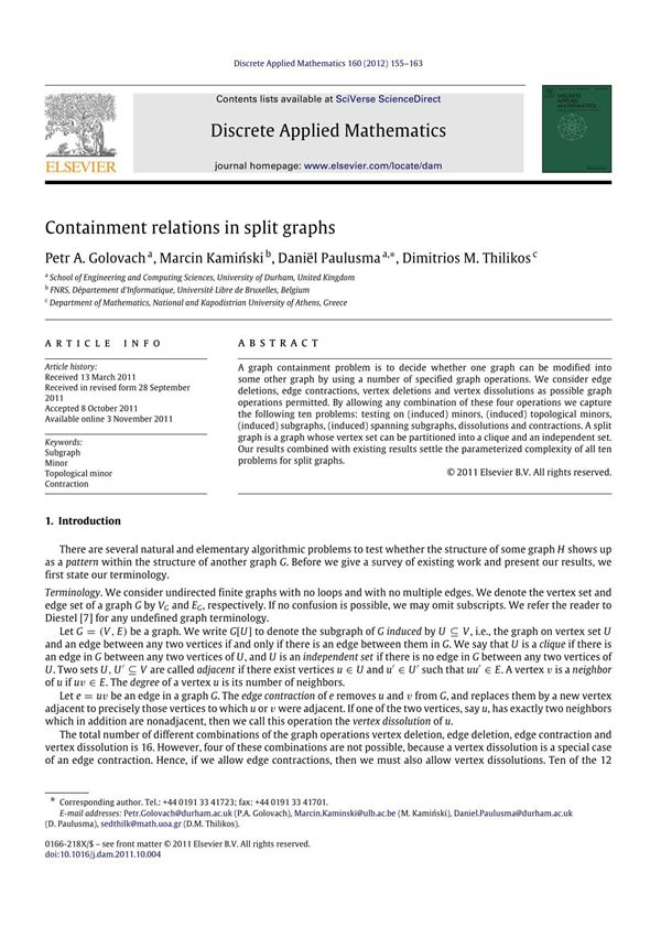 discrete applied mathematics 离散应用数学