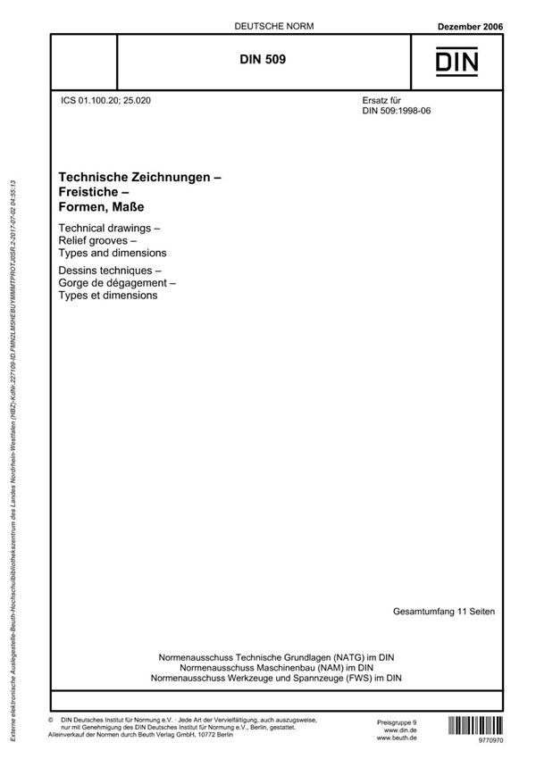 (正版) DIN 509 (2006-12-00) .