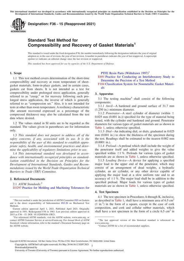 (ASTM标准)ASTM F36-15(2021)