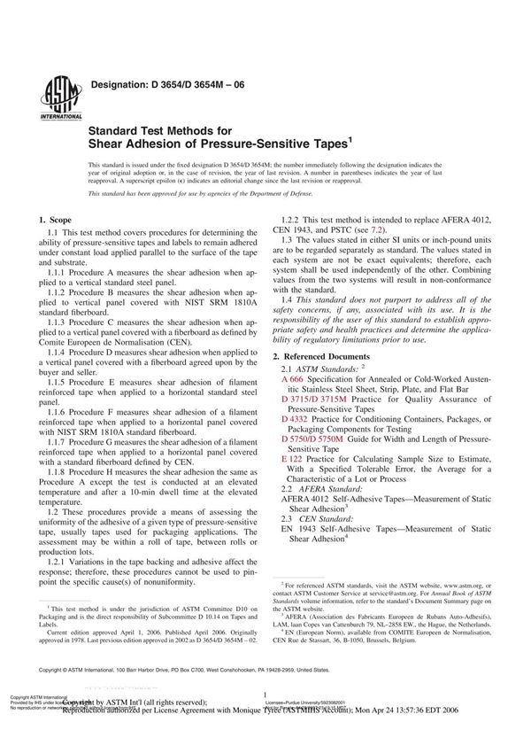 ASTM D3654-2006