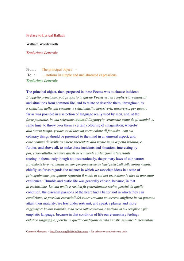 preface to lyrical ballads - william wordsworth 抒情歌谣集-威廉华兹华斯序言