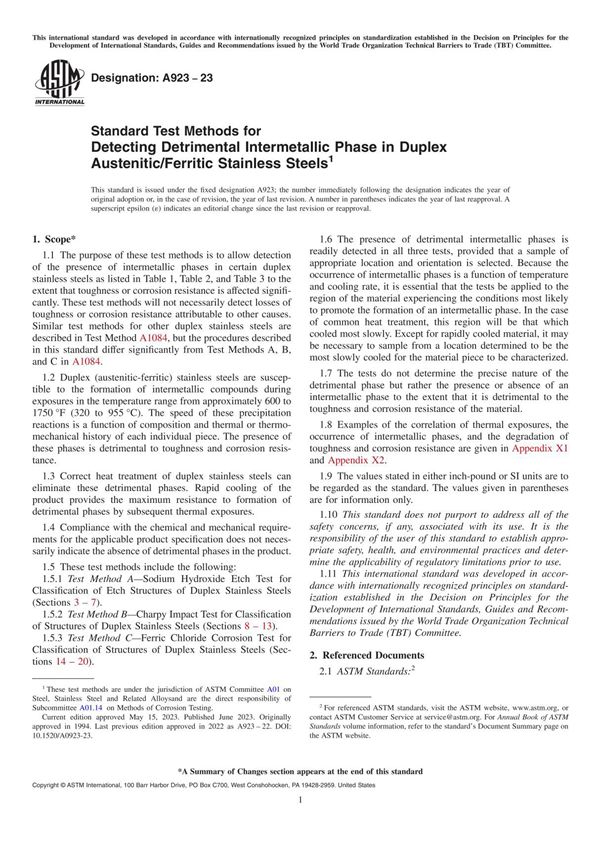 (正版) ASTM A923-23