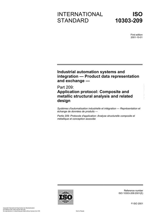 ISO 10303-209 Industrial automation systems and integration Product data representation and exchange
