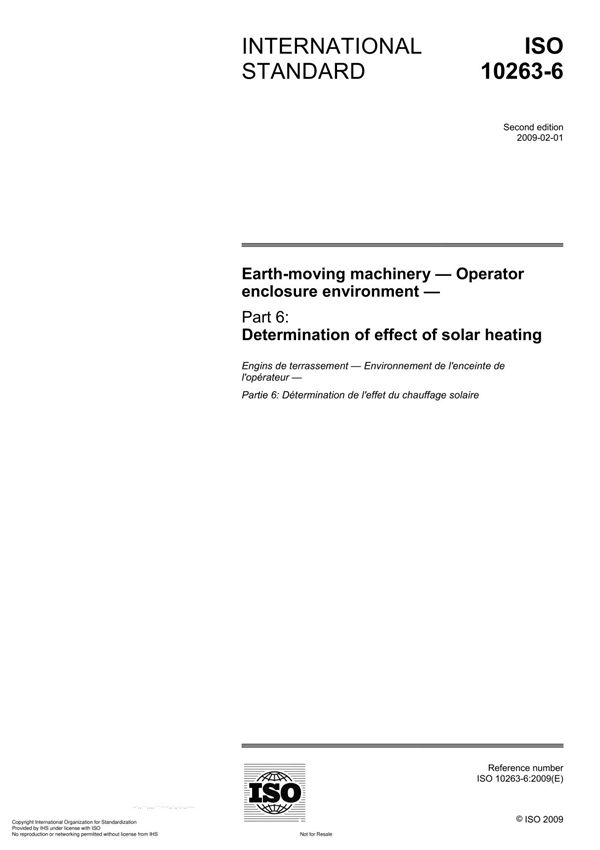 ISO 10263-6 Earth-moving machinery  Operator enclosure environment