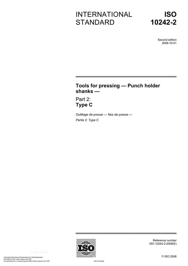 ISO 10242-2 Tools for pressing Punch holder shank