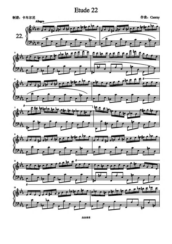 车尔尼版《幻想即兴曲》Op.755 no.22钢琴谱钢琴简谱 数字谱 钢琴双手简谱