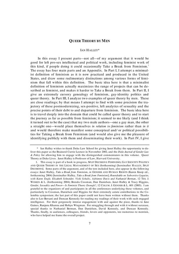 queer theory by men 男人同性恋理论