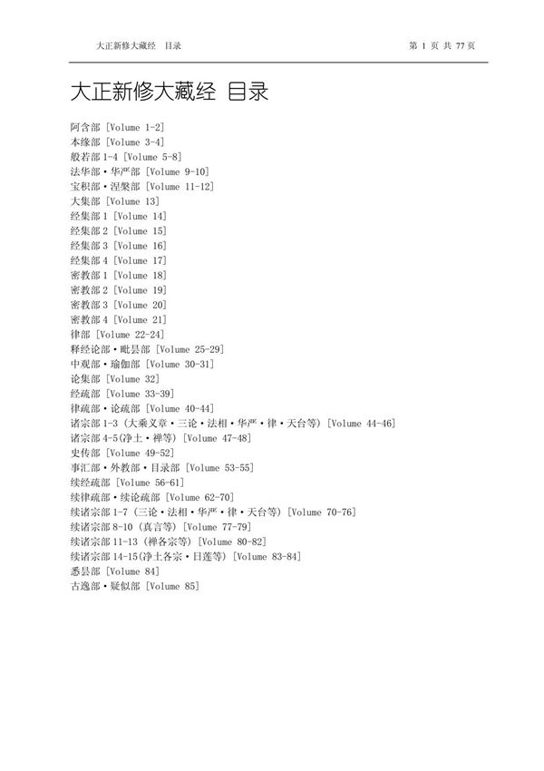 大正藏目录