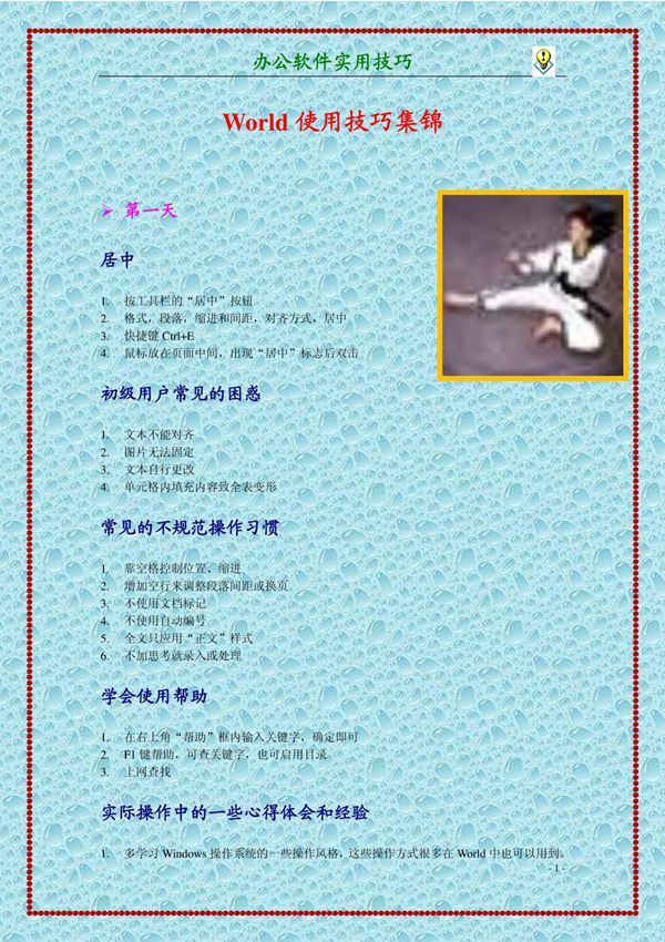 (精品)World使用技巧集锦