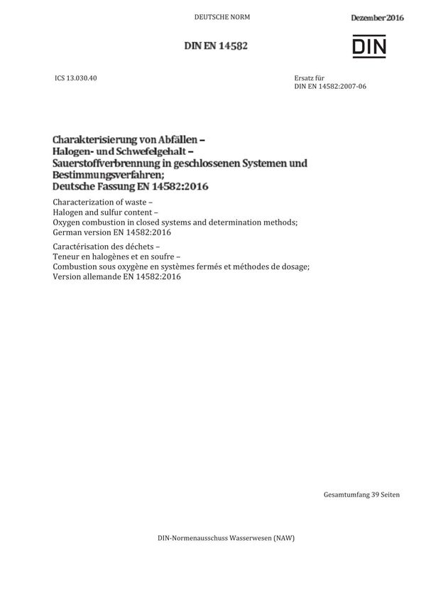 DIN EN 14582 2016-12