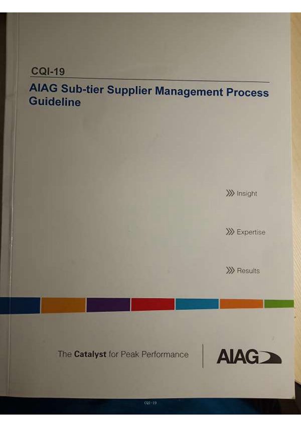CQI-19 AIAG次级供应商管理过程指南(原文)