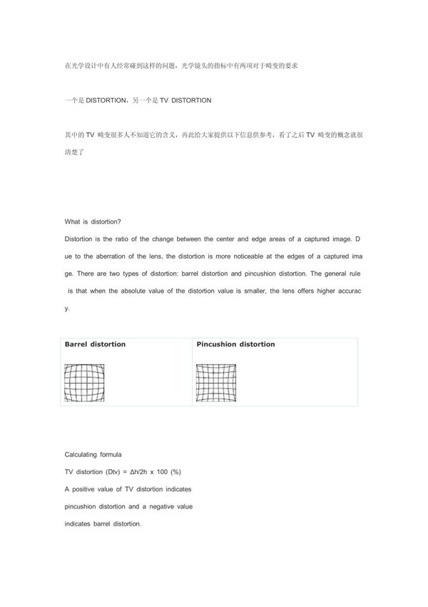 TV distortion-TV畸变