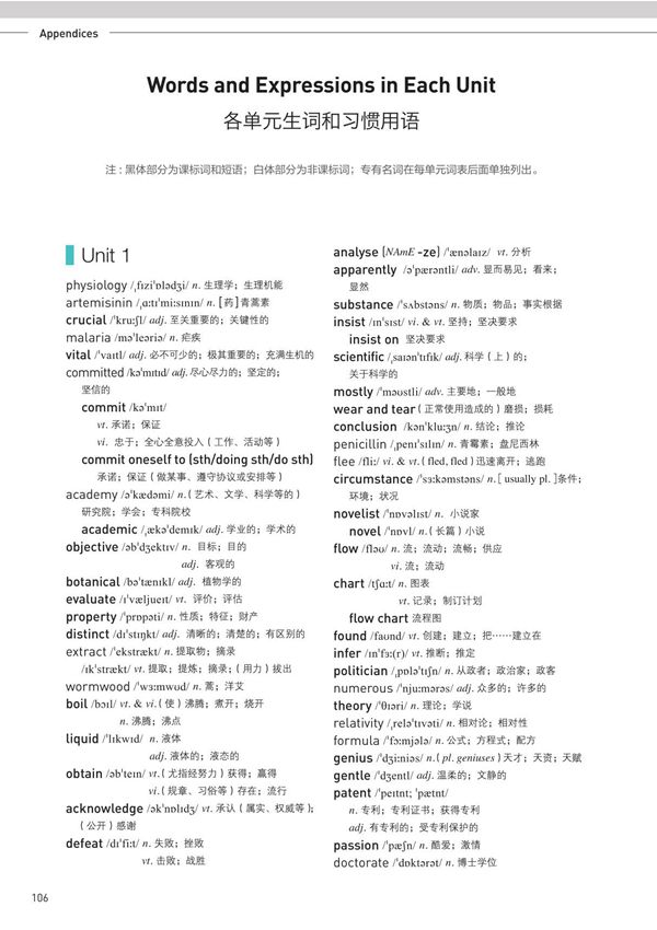 新人教版高中英语选修一单词表按课