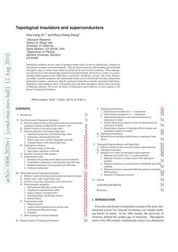Topological insulators and superconductors