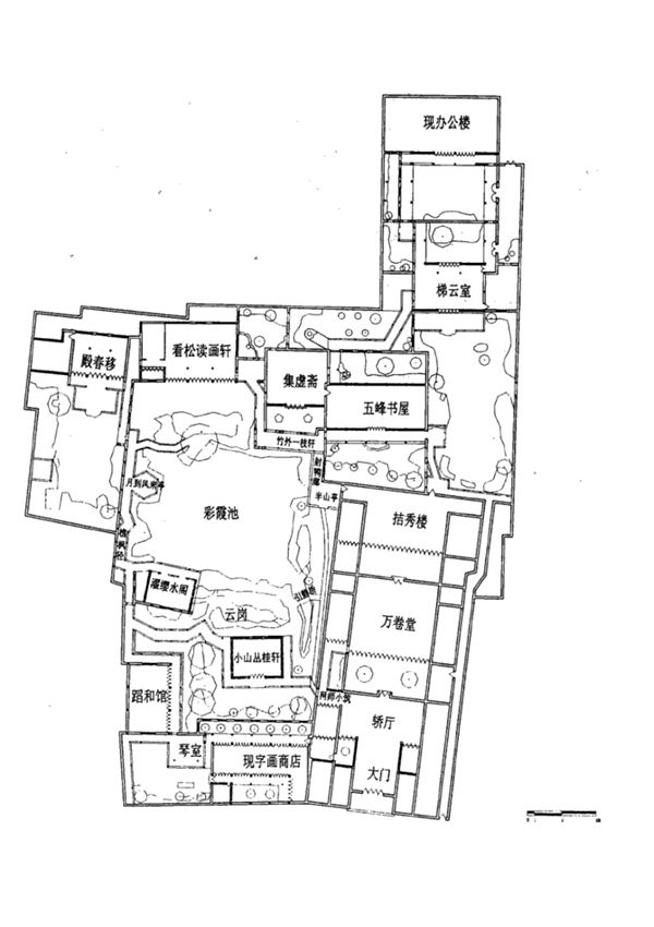 网师园平面图鸟瞰图