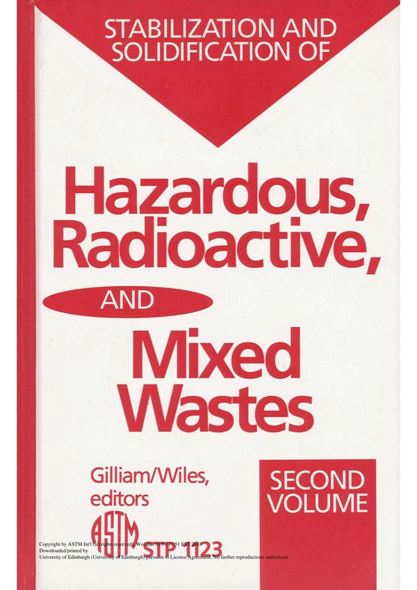 Stabilization And Solidification Of Hazardous (ASTM STP1123-92)