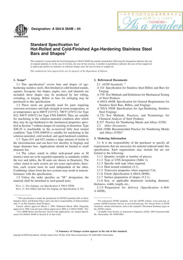 ASTM A 564-A564M-2004