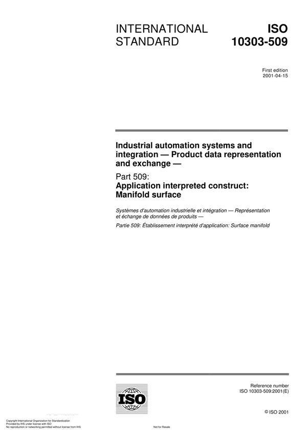 ISO 10303-509 Industrial automation systems and integration  Product data representation and exchange