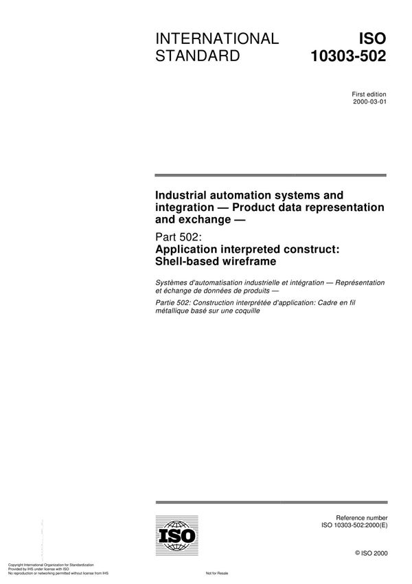ISO 10303-502 Industrial automation systems and integration  Product data representation and exchange Technical Corrigendum