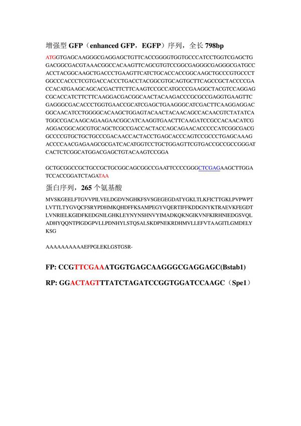 EGFP序列