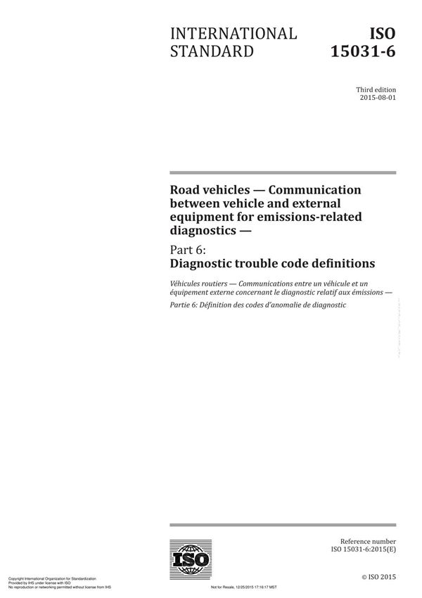 (正版)ISO 15031-6-2015 中文版