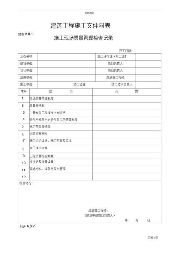 (完整版)装饰装修资料表格模板大全
