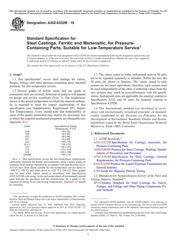 (高清正版) ASTM A352-18 .
