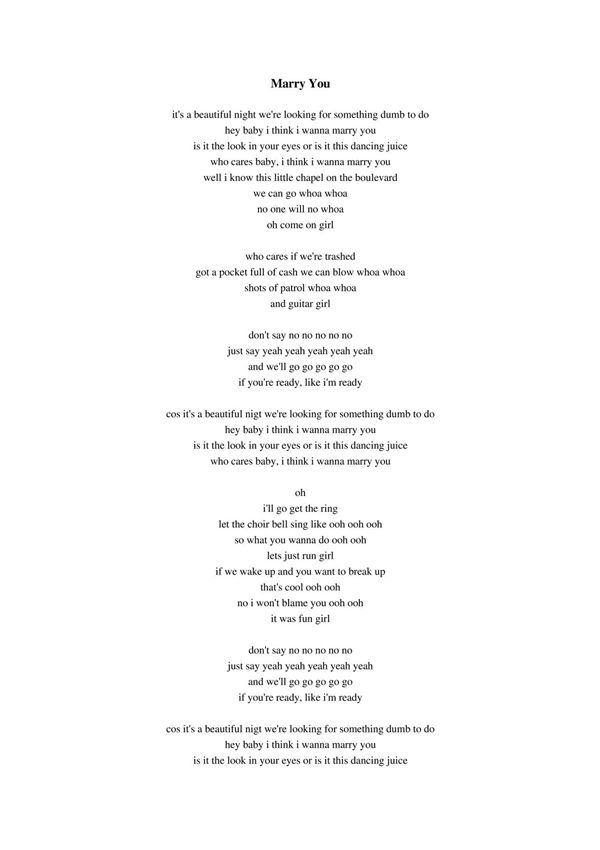《Marry You》歌词