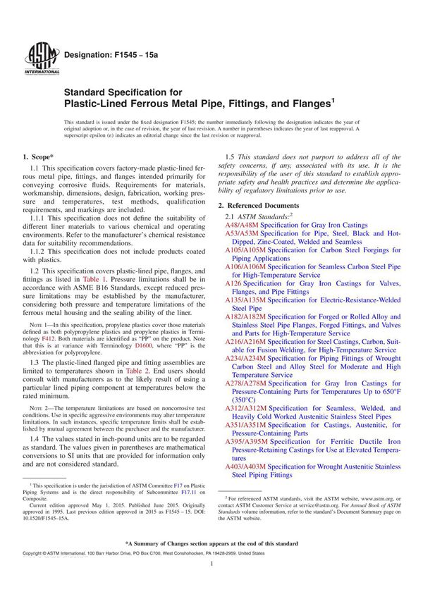 ASTM F1545 REV A 2015 ASTM 标准规范全文下载