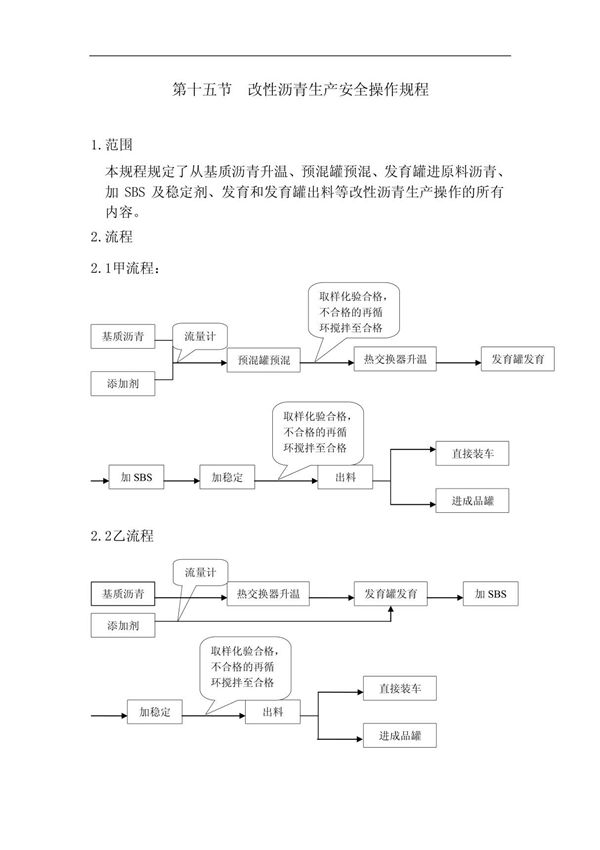 第十五节 改性沥青生产安全操作规程