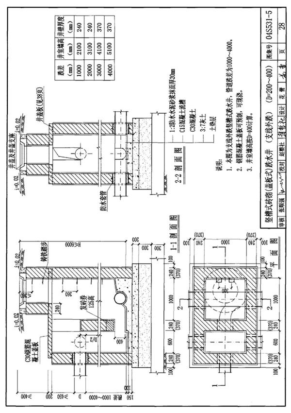 最新国家建筑标准设计图集04S531-5 湿陷性黄土地区排水检查井图集电子版下载 2