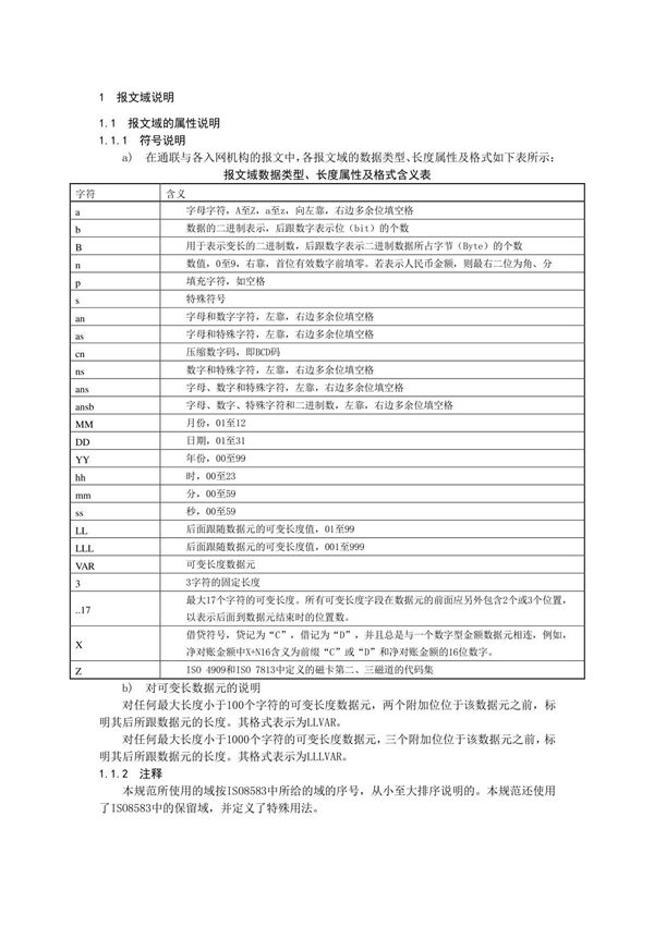 银联8583报文域说明ATM机报文传输规范