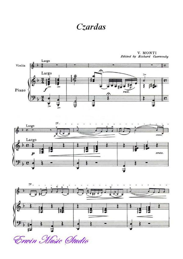 蒙蒂 《 查尔达什舞曲 》 小提琴曲谱 钢琴伴奏谱