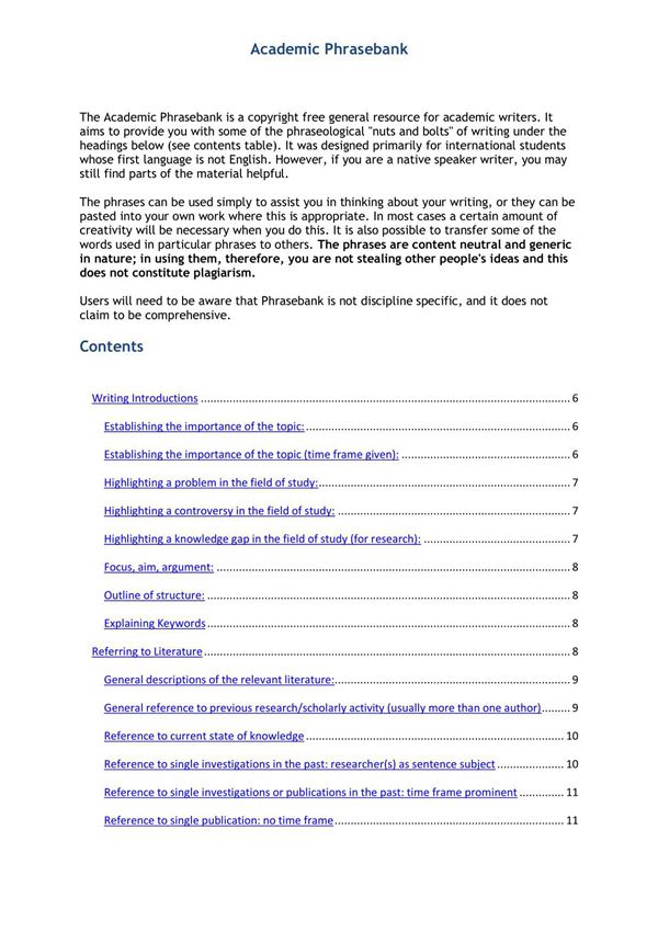 academic phrasebank (科技论文写作入门速成小手册)