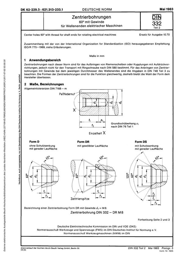 DIN 332-2 (1983-05-00)